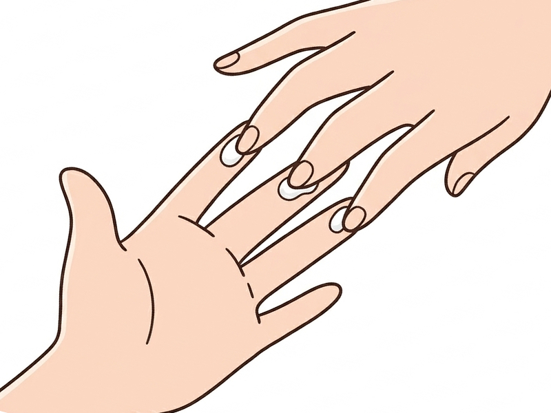 頭皮用のローションを指の腹でなじませているイラスト