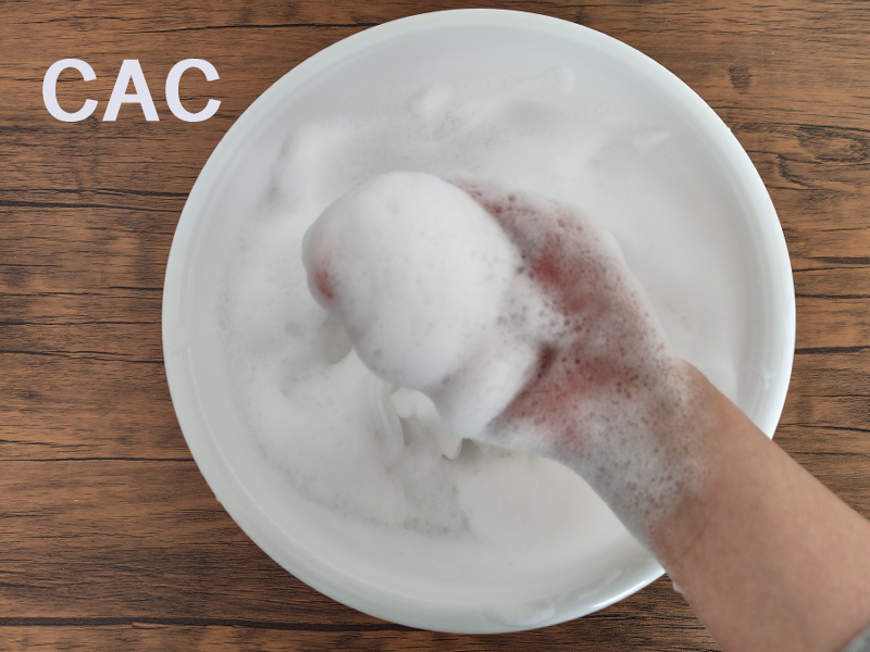 CACネットで作ったシャンプーの泡