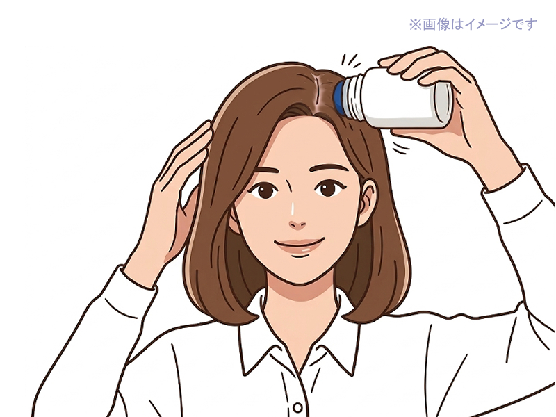 メディクイックHゴールドを頭皮に塗布しているイメージ画像